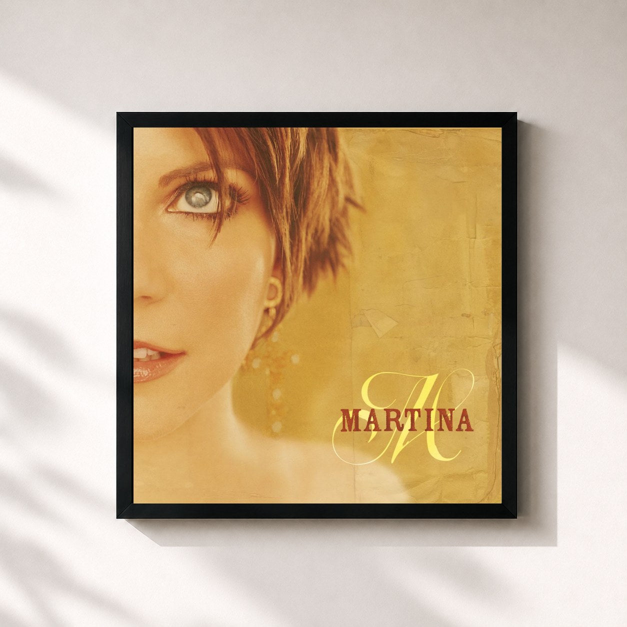 #noir Tableau carré de l'album Martina de Martina McBride, cadre noir 32x32 cm