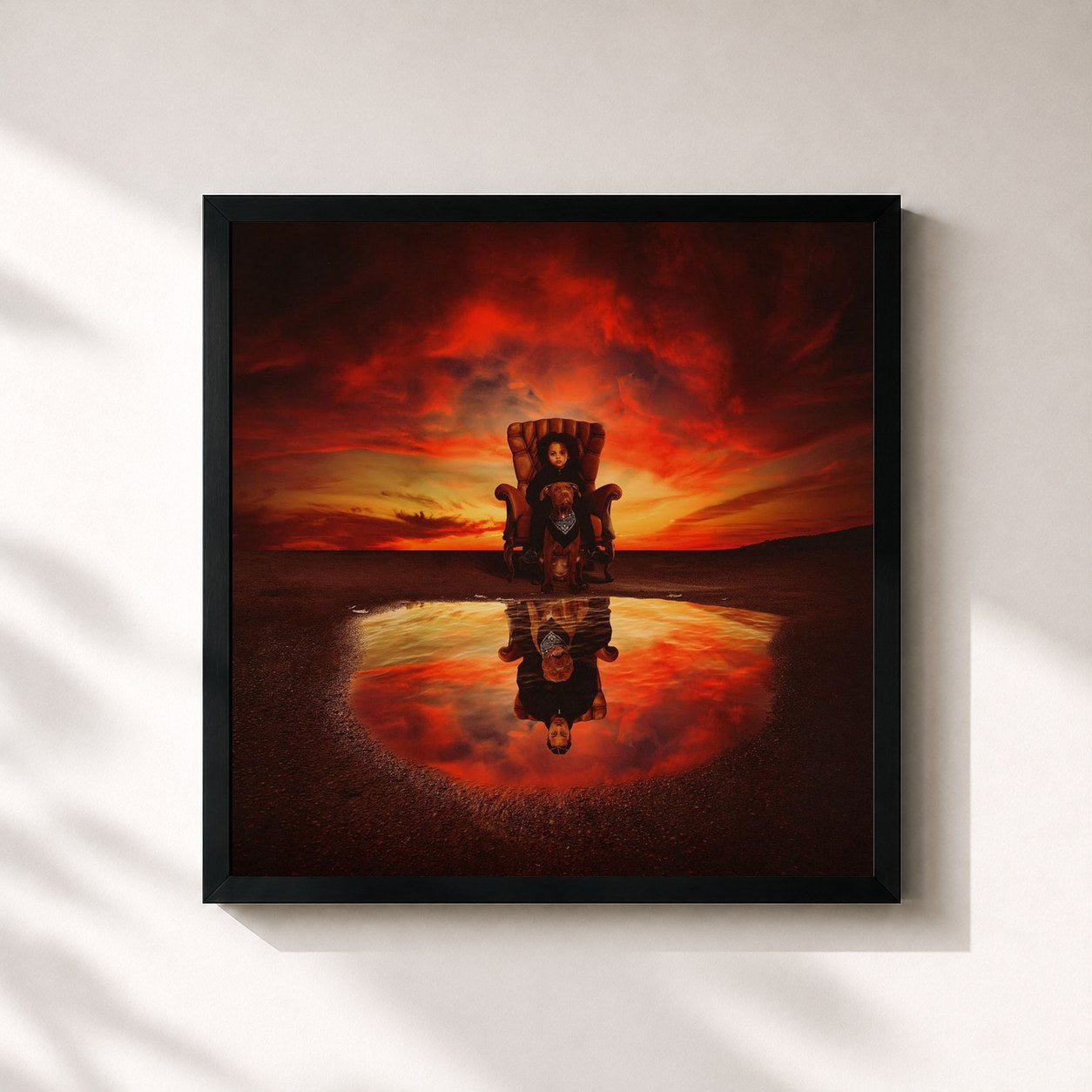 #noir Tableau carré de l'album Enfant de Malheur de MALTY 2BZ, cadre noir 32x32 cm