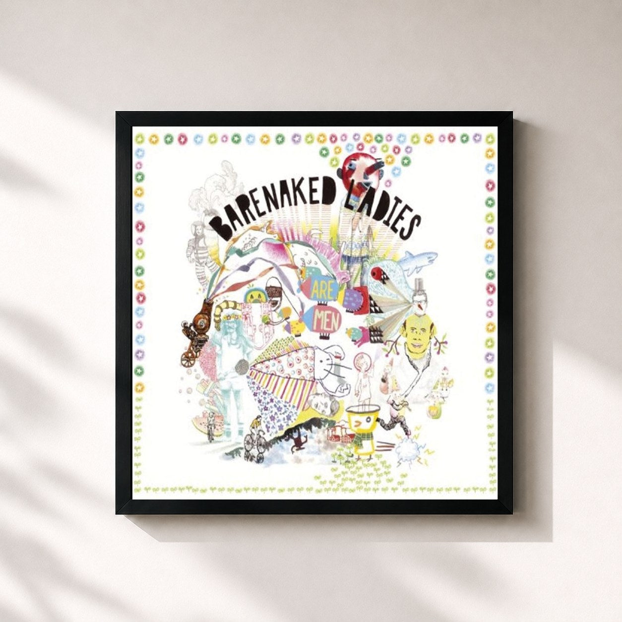 #noir Tableau carré de l'album Barenaked Ladies Are Men de Barenaked Ladies, cadre noir 32x32 cm