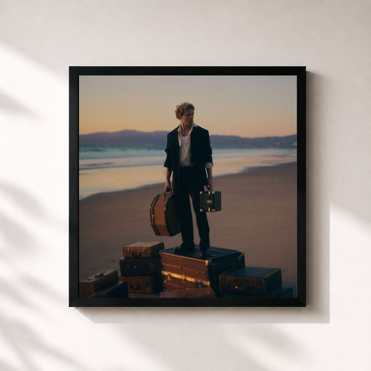 #noir Tableau carré de l'album Fools Gold de Christopher, cadre noir 32x32 cm