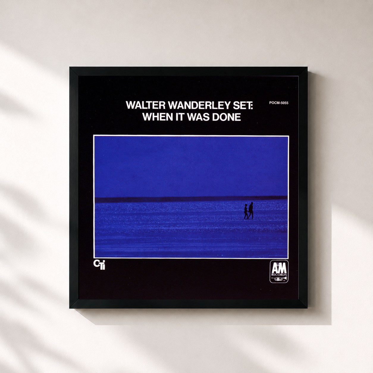 #noir Tableau carré de l'album When It Was Done de Walter Wanderley, cadre noir 32x32 cm