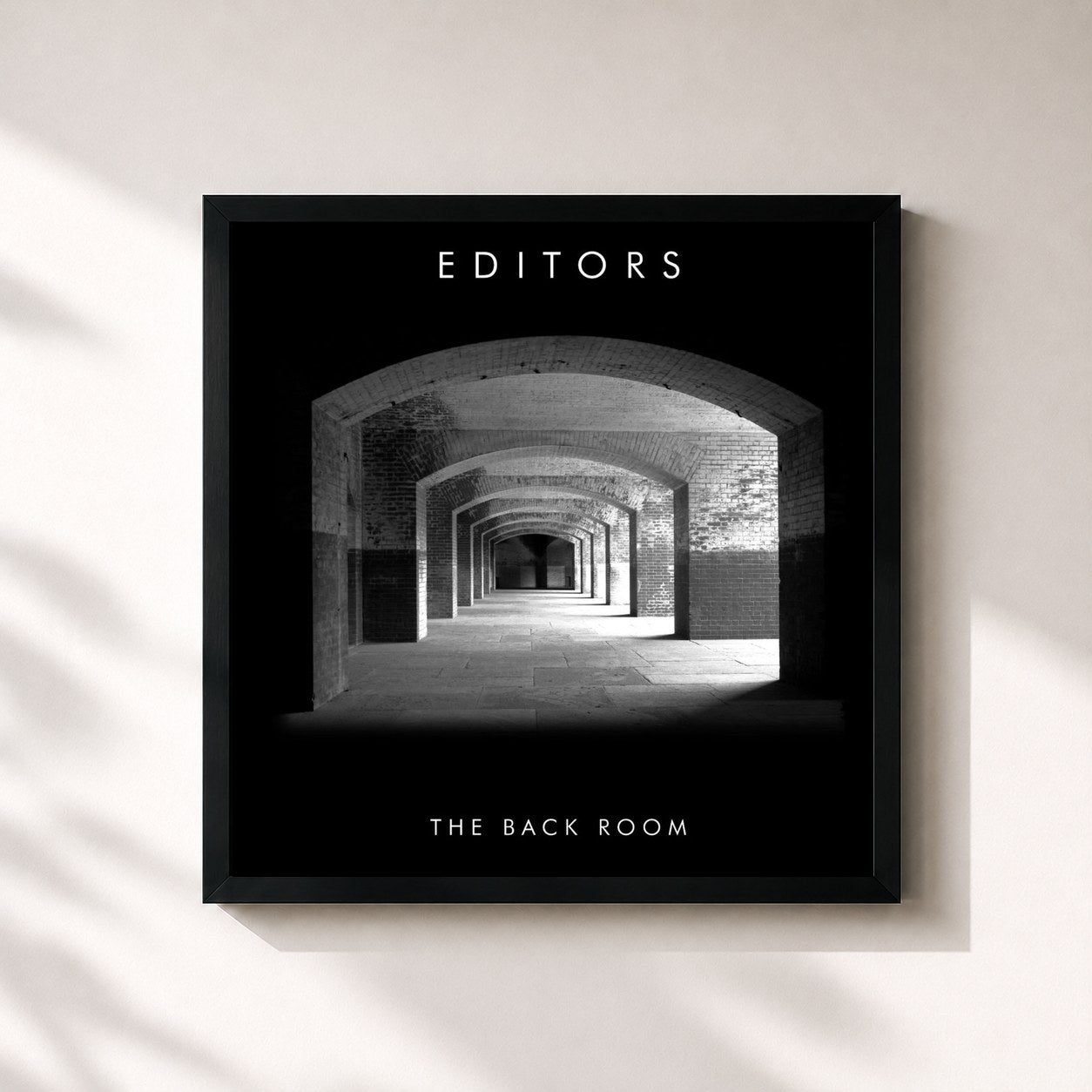 #noir Tableau carré de l'album The Back Room de Editors, cadre noir 32x32 cm