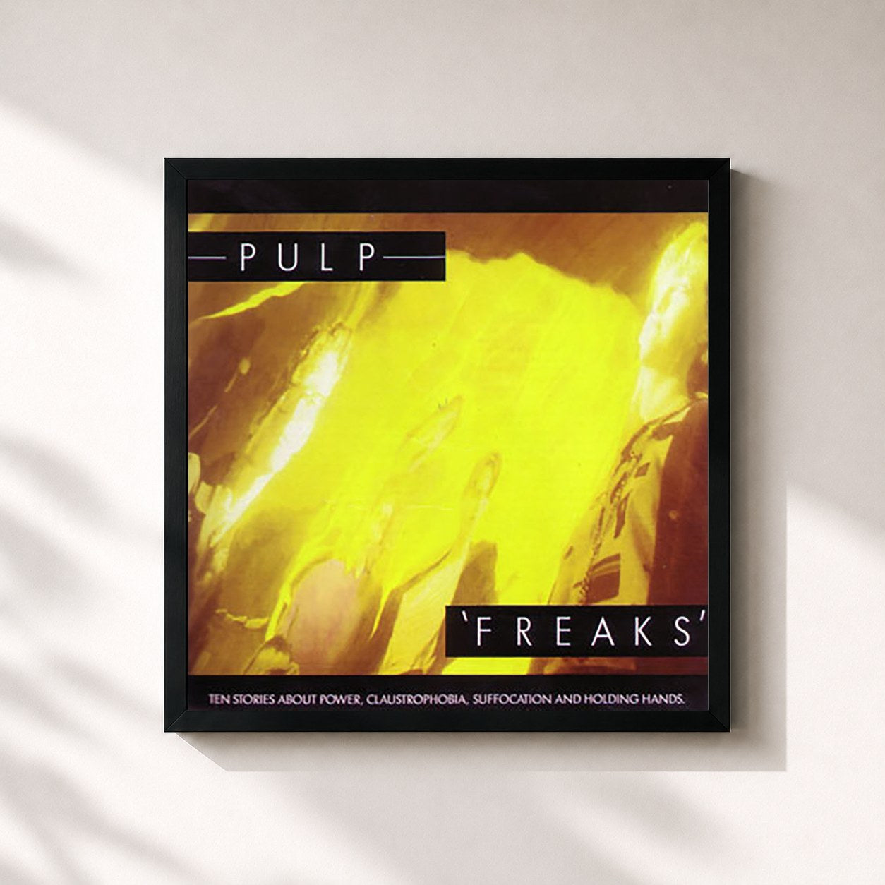 #noir Tableau carré de l'album Freaks de Pulp, cadre noir 32x32 cm