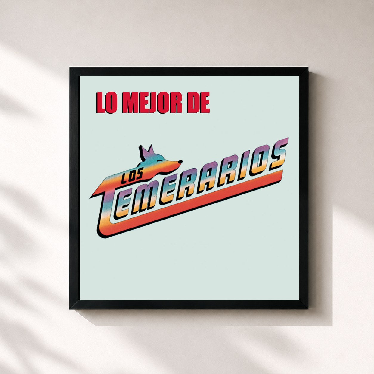 #noir Tableau carré de l'album Lo Mejor de los Temerarios de Los Temerarios, cadre noir 32x32 cm