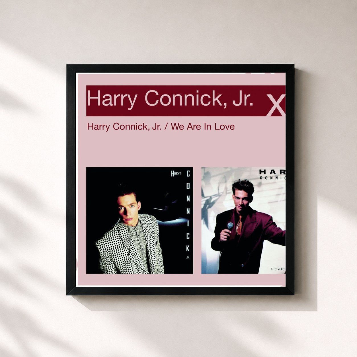 #noir Tableau carré de l'album Harry Connick, Jr./We Are In Love de Harry Connick Jr., cadre noir 32x32 cm