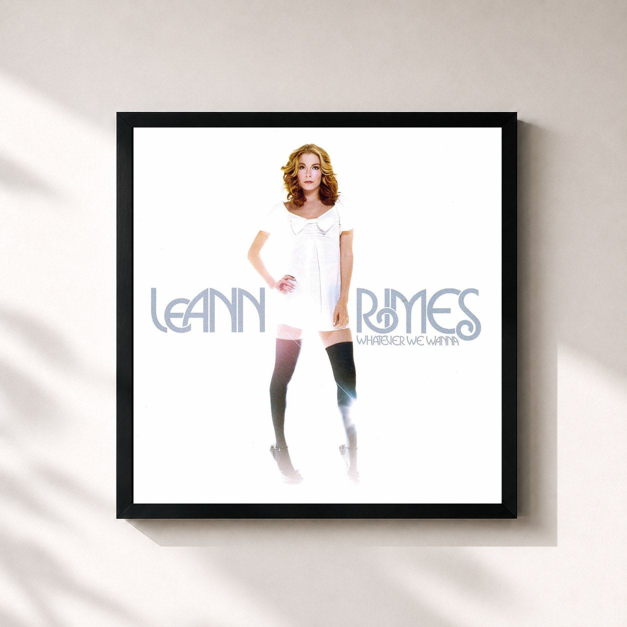 #noir Tableau carré de l'album Whatever We Wanna (Deluxe Edition) de LeAnn Rimes, cadre noir 32x32 cm