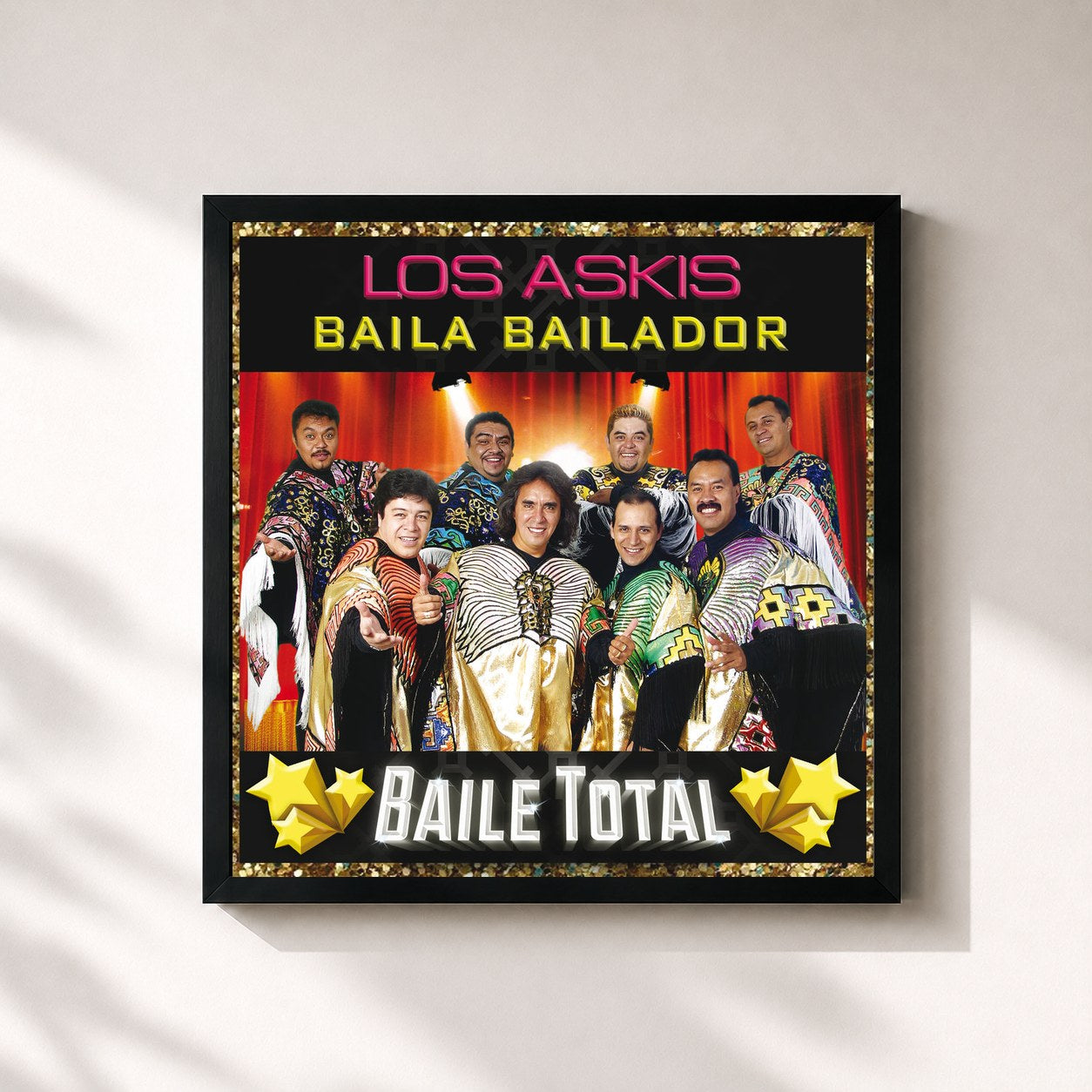 #noir Tableau carré de l'album Baila Bailador de Los Askis, cadre noir 32x32 cm