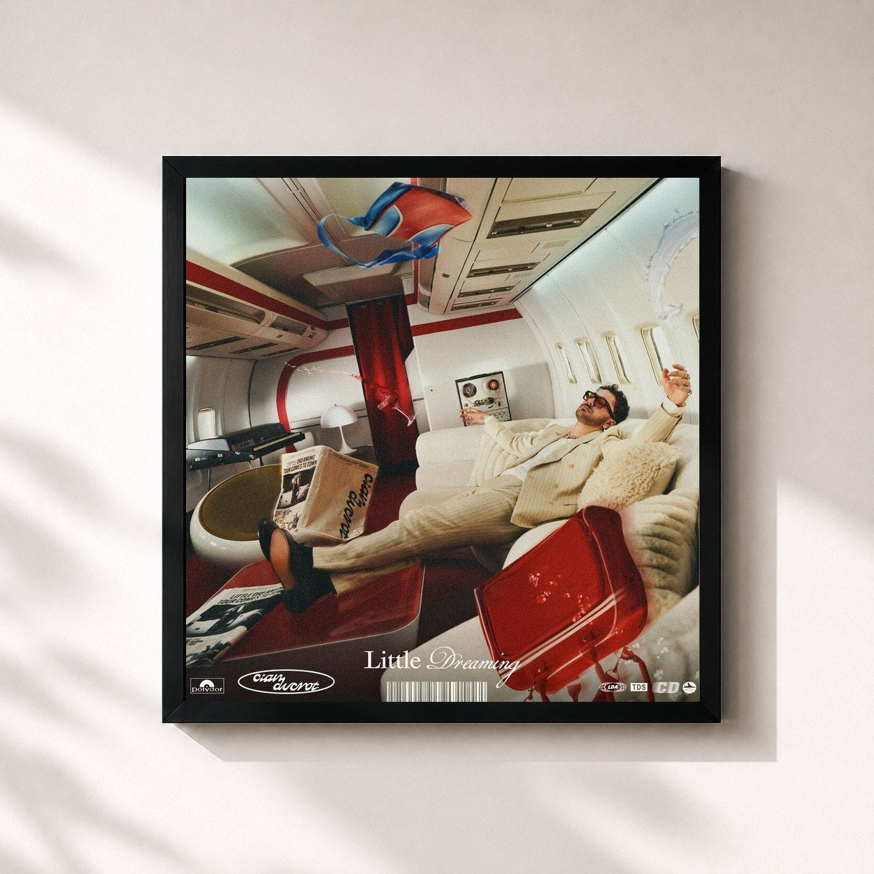 #noir Tableau carré de l'album Little Dreaming de Cian Ducrot, cadre noir 32x32 cm