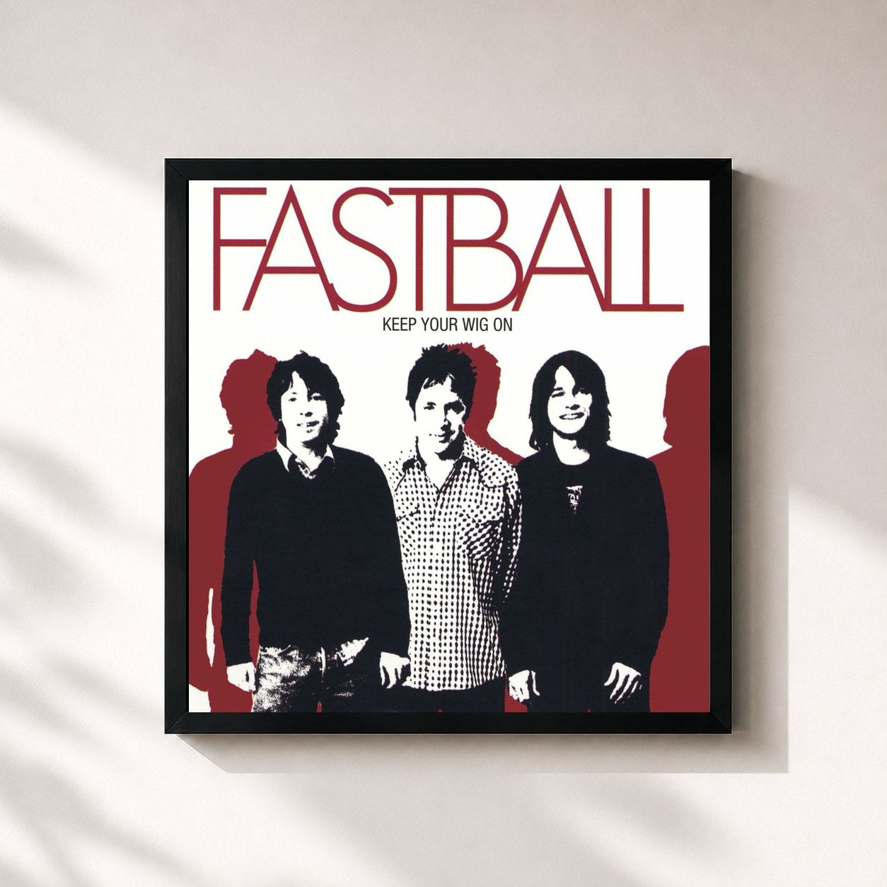 #noir Tableau carré de l'album Keep Your Wig On de Fastball, cadre noir 32x32 cm