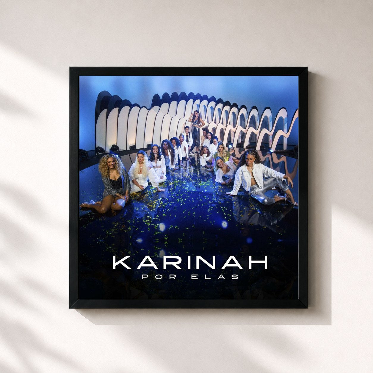 #noir Tableau carré de l'album Por Elas de Karinah, cadre noir 32x32 cm
