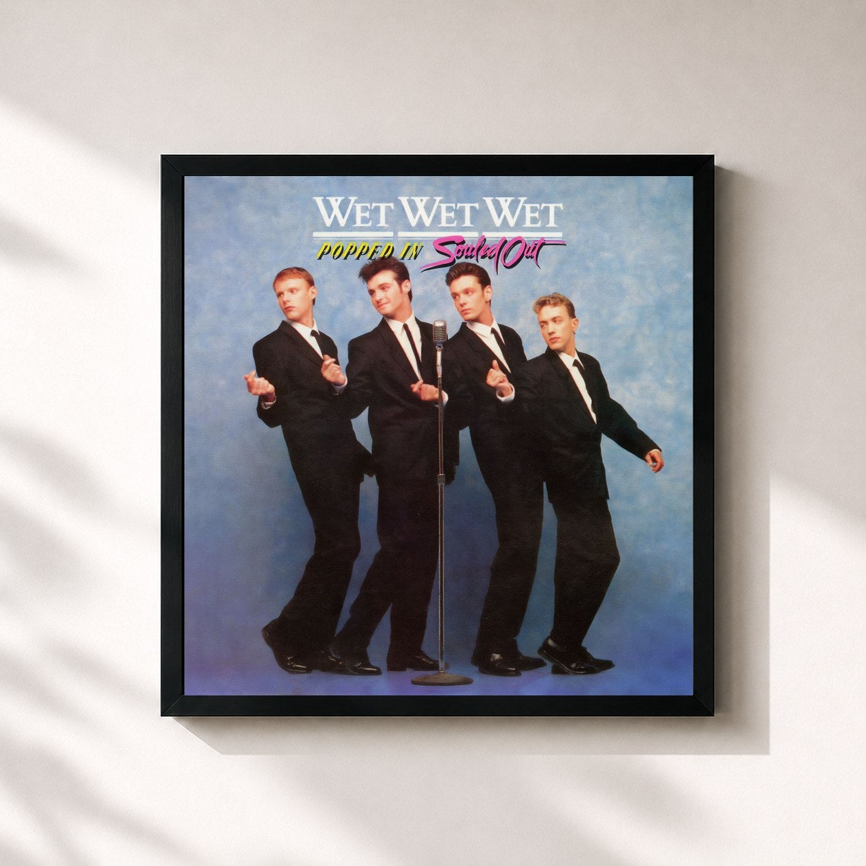 #noir Tableau carré de l'album Popped In Souled Out (B-Sides and Rarities) de Wet Wet Wet, cadre noir 32x32 cm