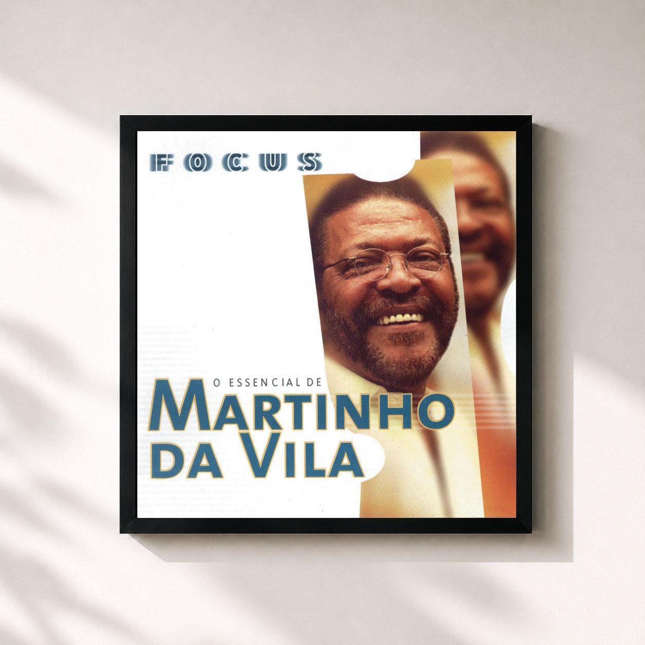 #noir Tableau carré de l'album Focus - O Essencial de Martinho Da Vila de Martinho da Vila, cadre noir 32x32 cm
