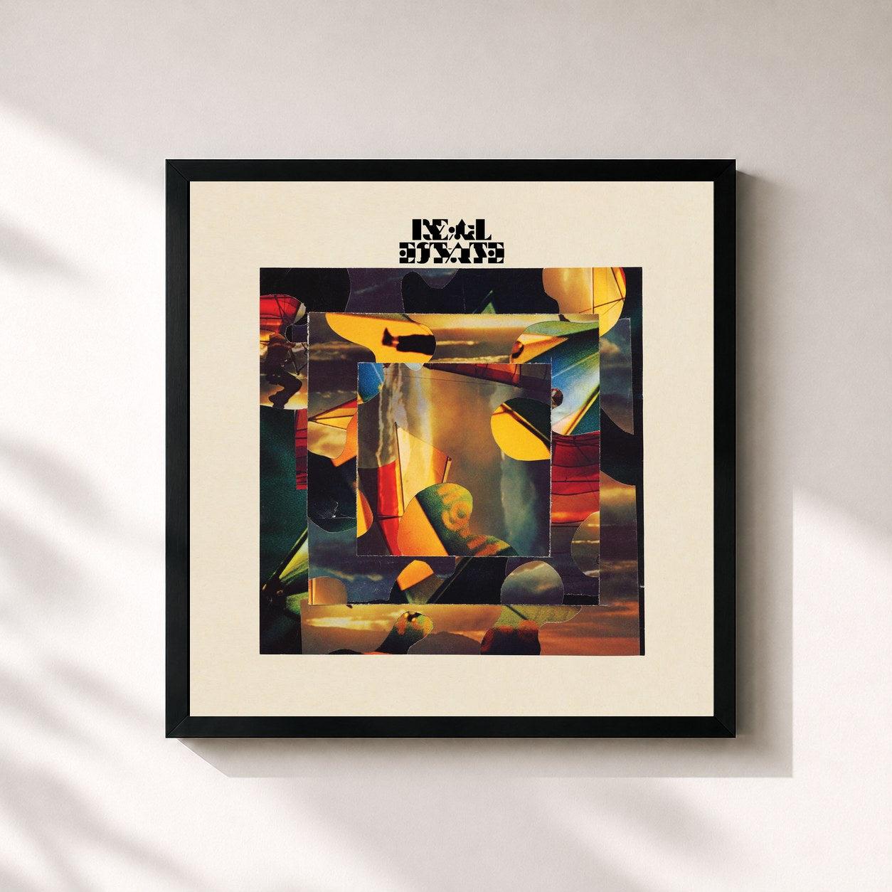 #noir Tableau carré de l'album The Main Thing de Real Estate, cadre noir 32x32 cm