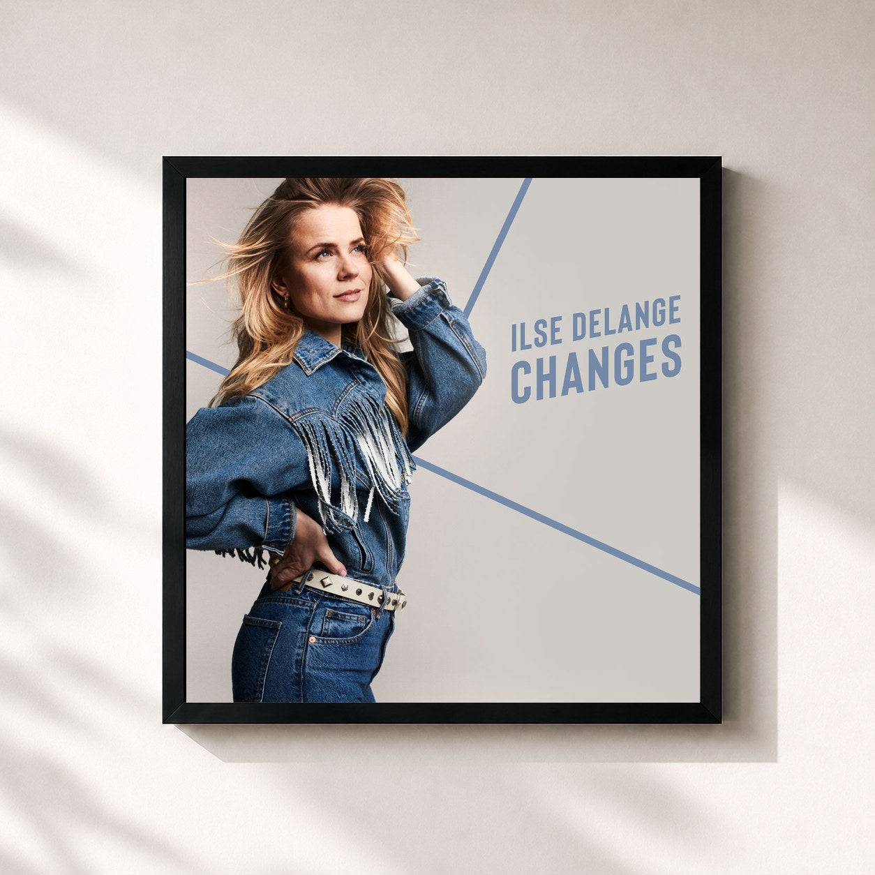 #noir Tableau carré de l'album Changes de Ilse DeLange, cadre noir 32x32 cm