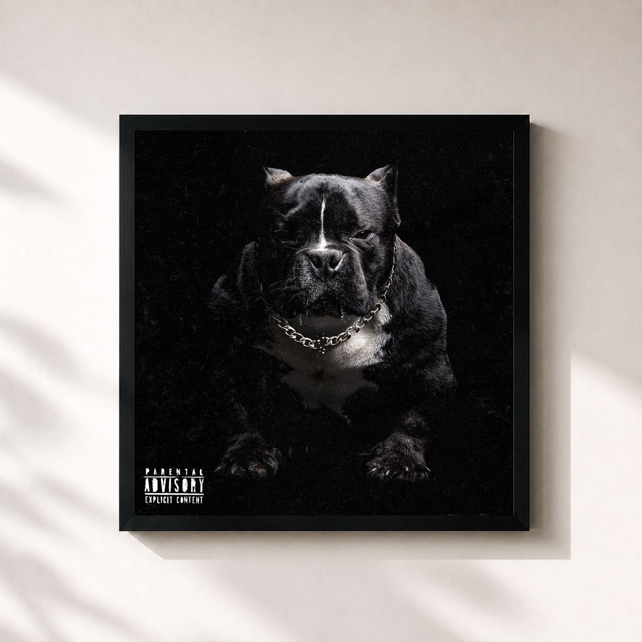 #noir Tableau carré de l'album Perro Sin Cadena de REMIK GONZALEZ, cadre noir 32x32 cm