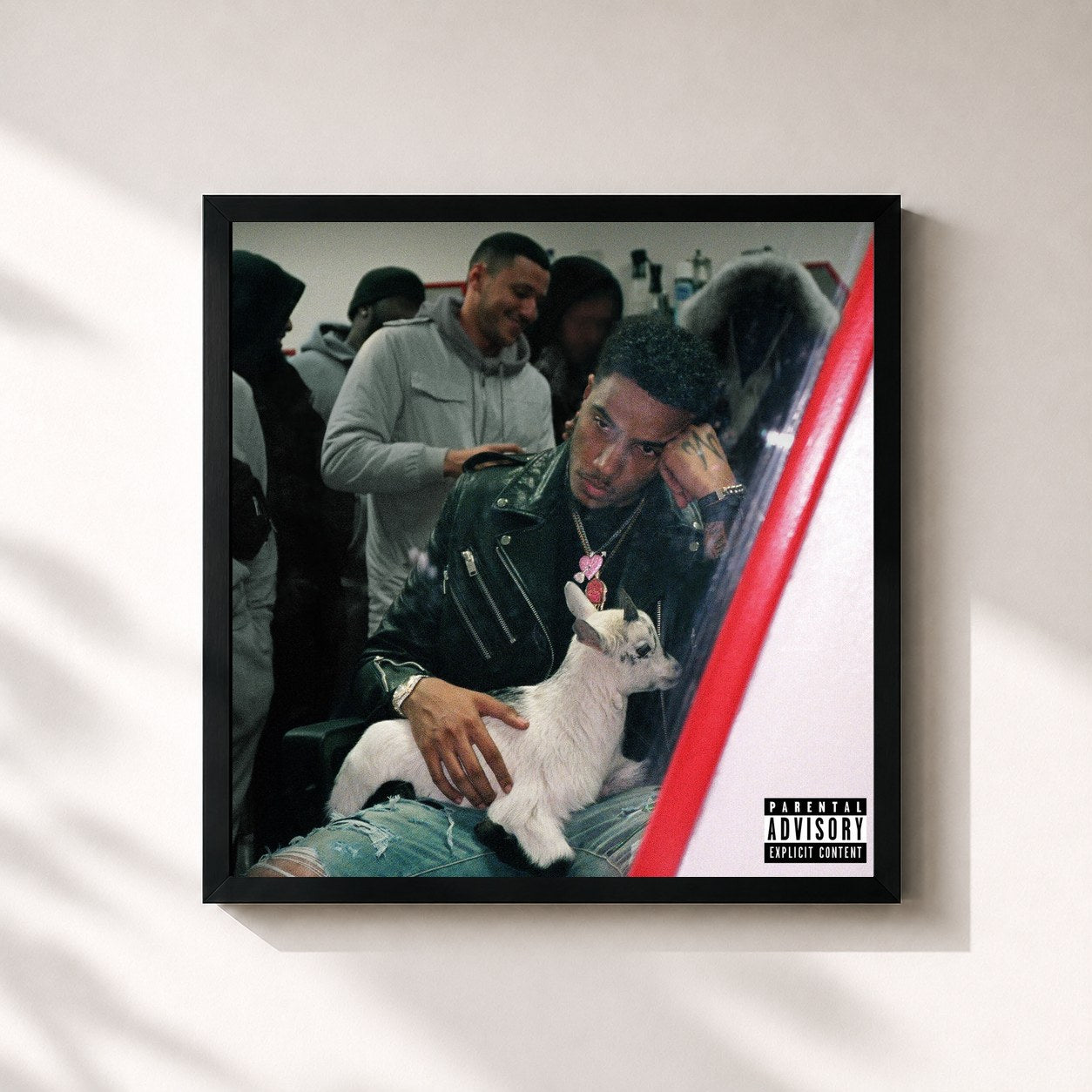 #noir Tableau carré de l'album AJ Tracey de AJ Tracey, cadre noir 32x32 cm
