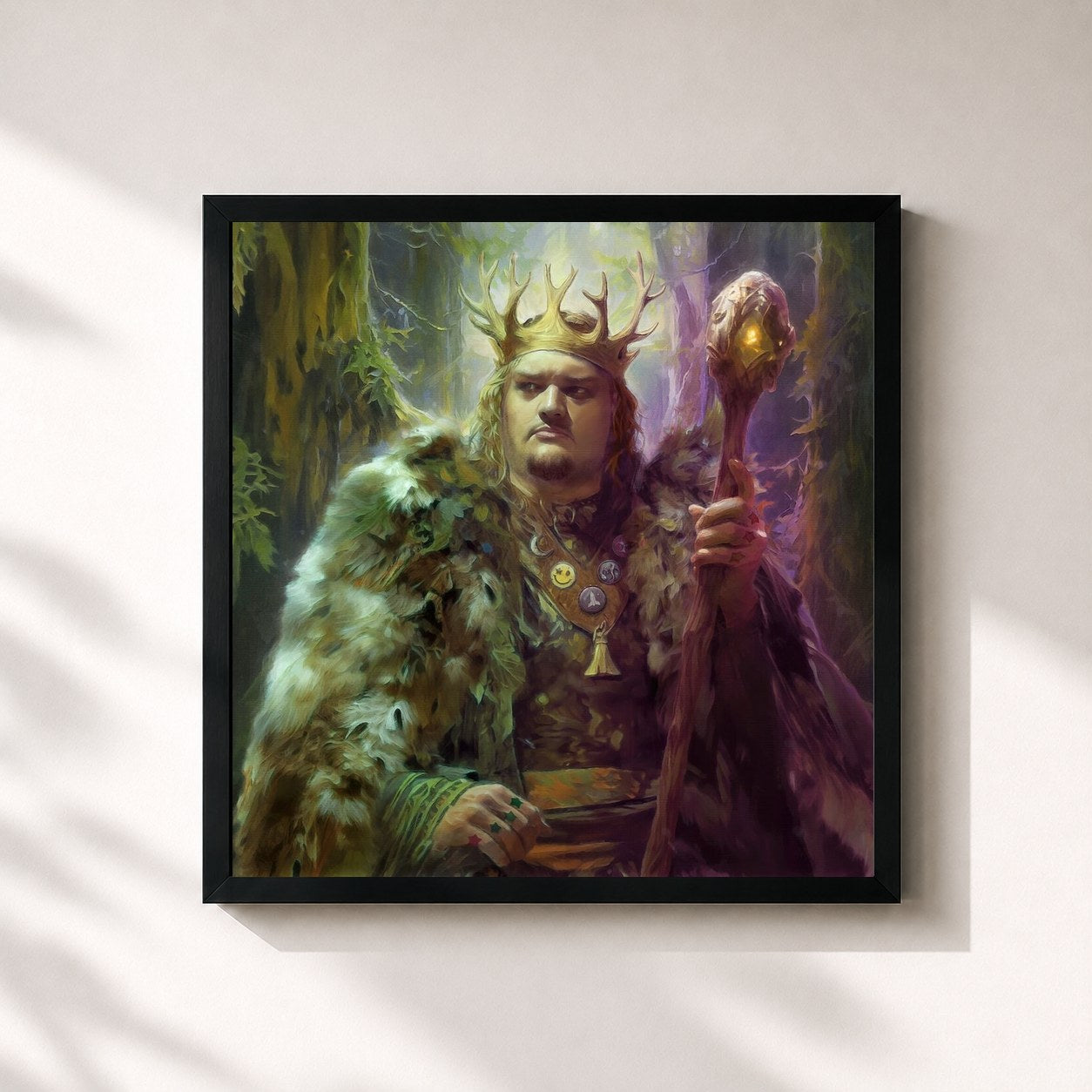 #noir Tableau carré de l'album Lord of the Flies & Birds & Bees de TALK, cadre noir 32x32 cm