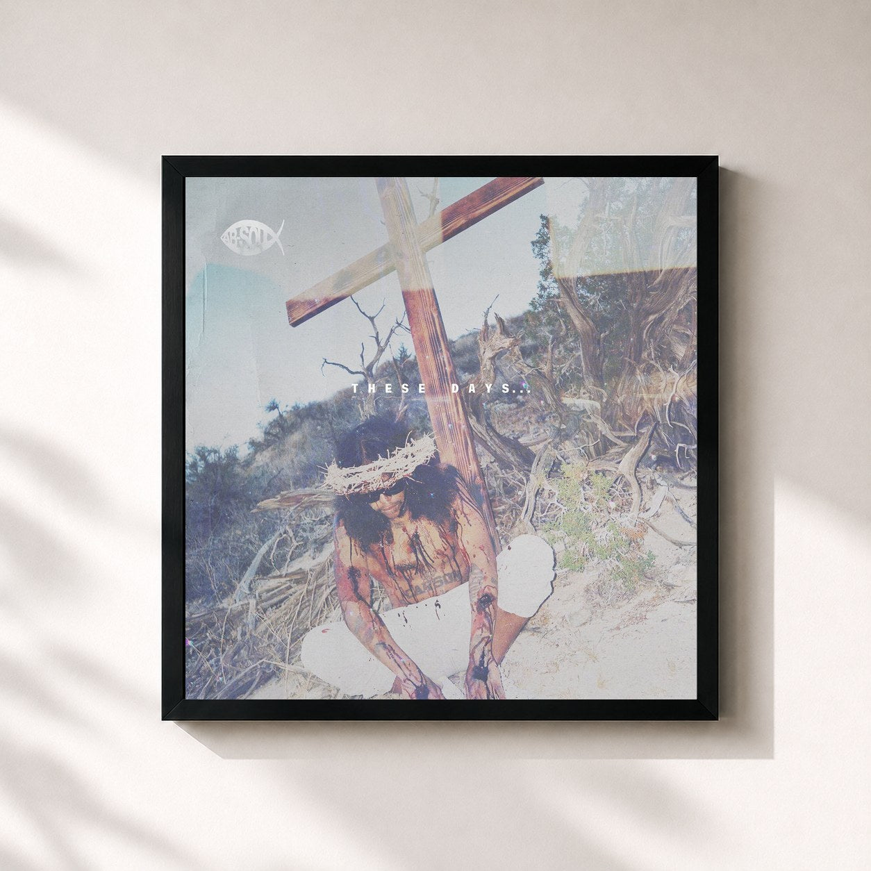 #noir Tableau carré de l'album These Days... de Ab-Soul, cadre noir 32x32 cm
