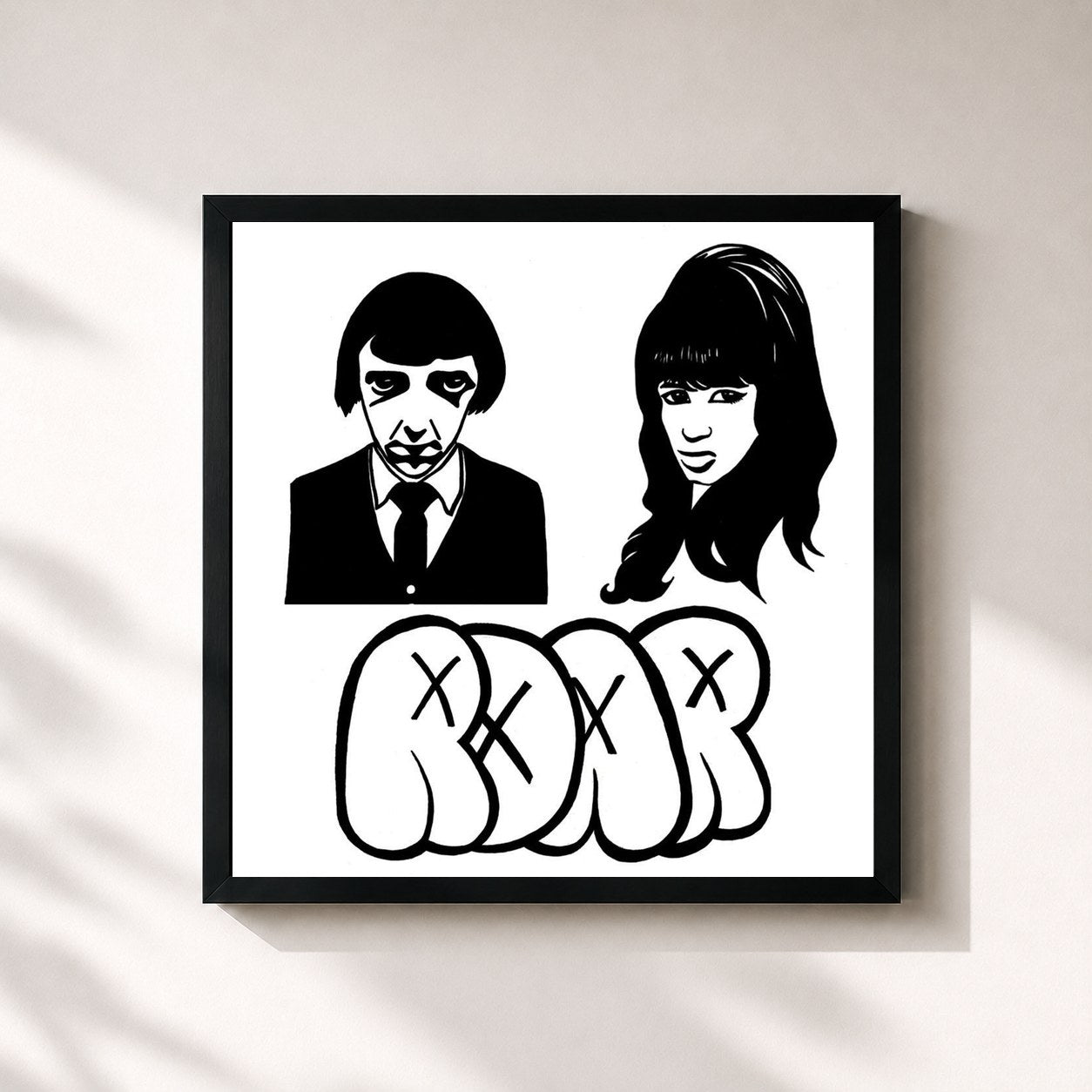 #noir Tableau carré de l'album I Can't Handle Change de Roar, cadre noir 32x32 cm