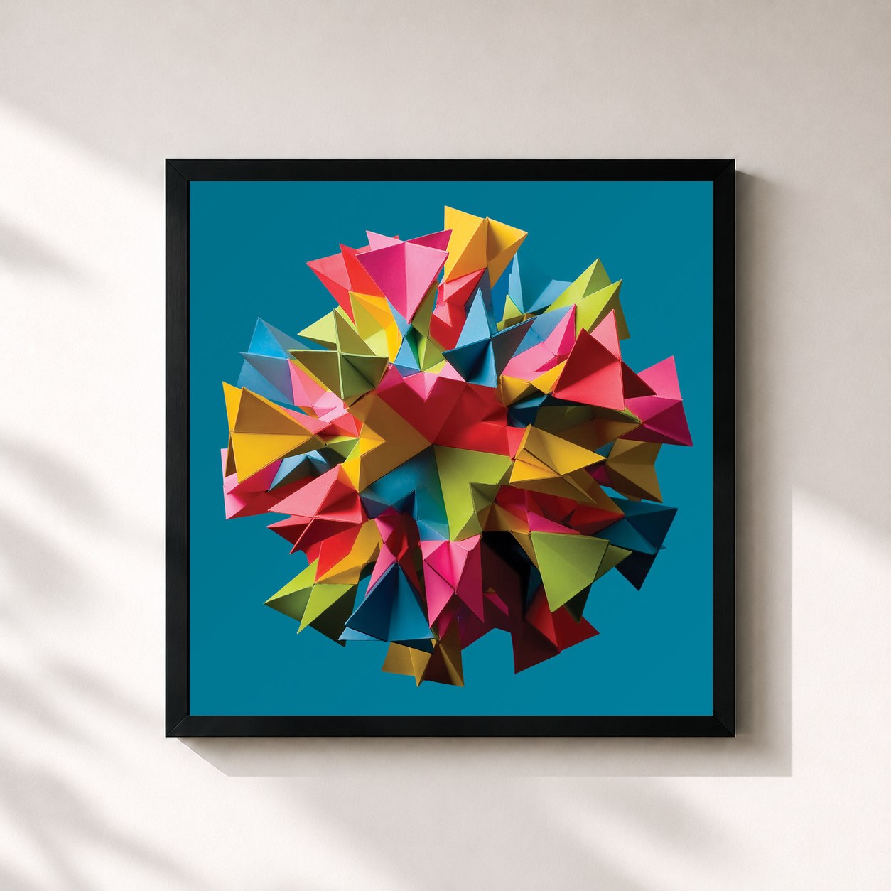 #noir Tableau carré de l'album Hold On/Touch Too Much Remixes de Hot Chip, cadre noir 32x32 cm