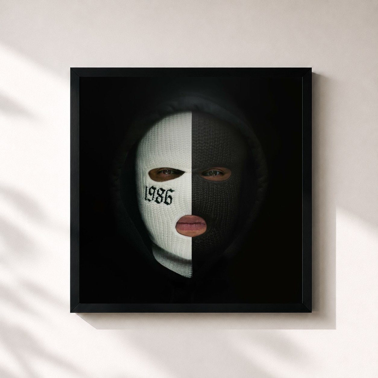 #noir Tableau carré de l'album Zweite Chance de 1986zig, cadre noir 32x32 cm