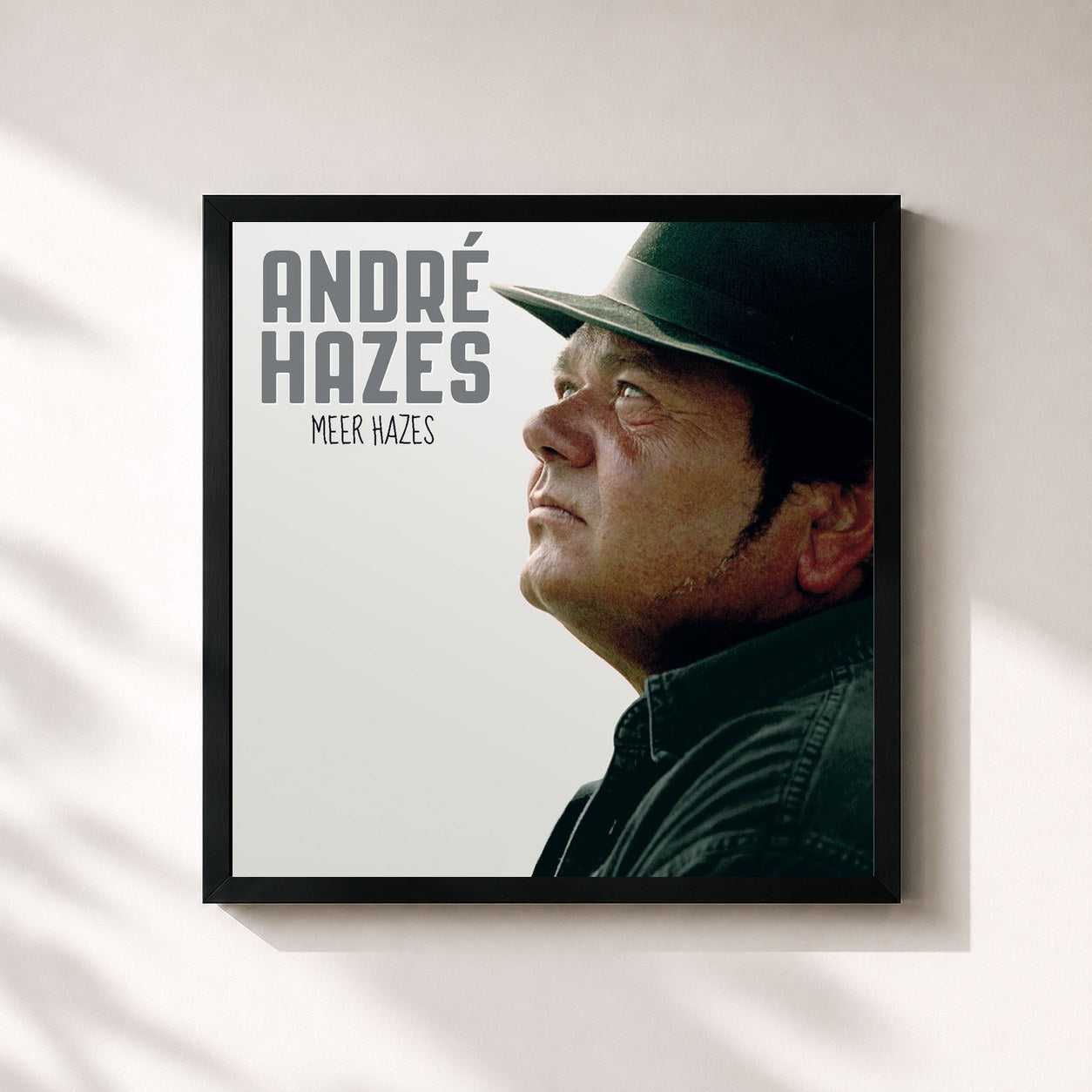 #noir Tableau carré de l'album Meer Hazes de André Hazes, cadre noir 32x32 cm