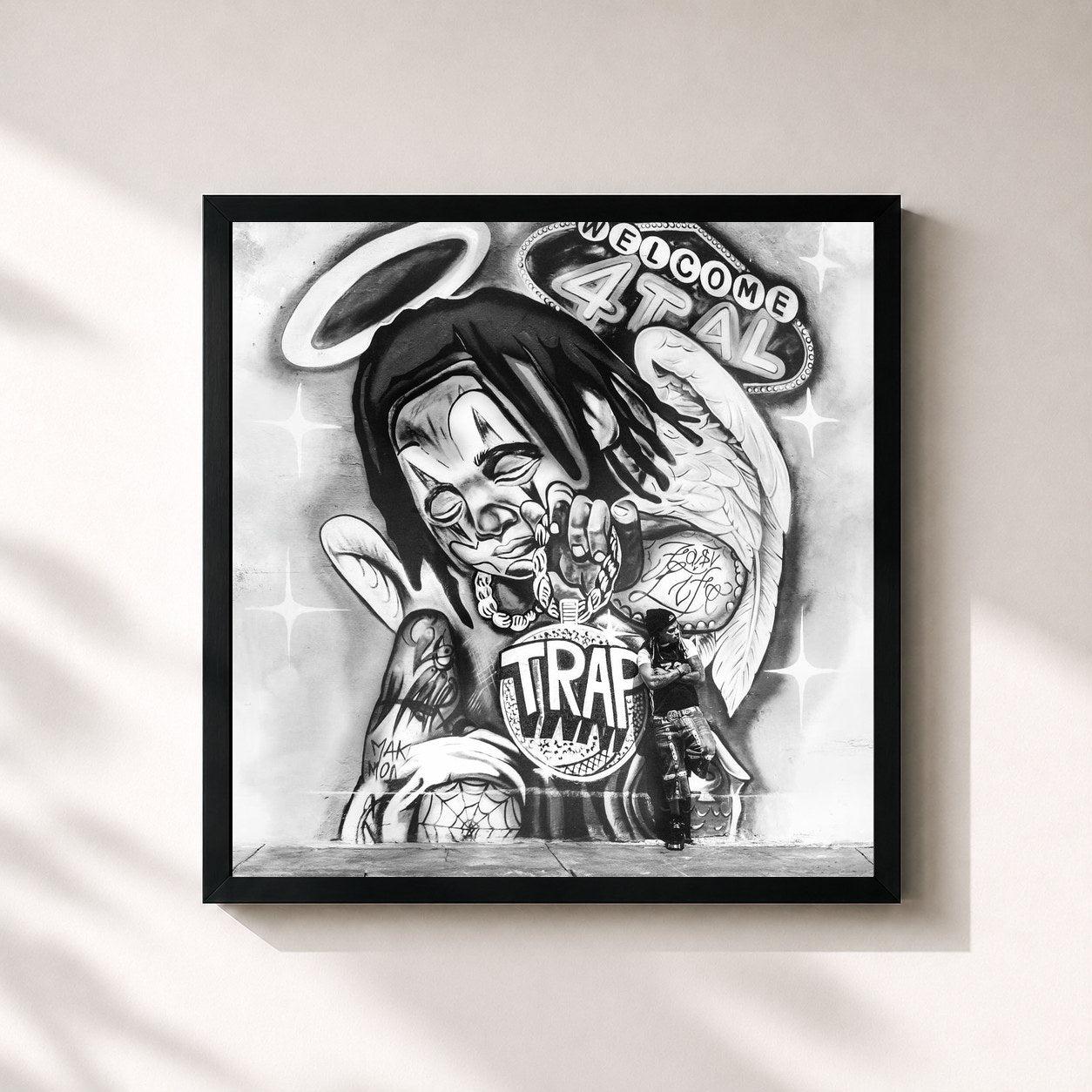 #noir Tableau carré de l'album ISSO É TRAP de Brandão85, cadre noir 32x32 cm