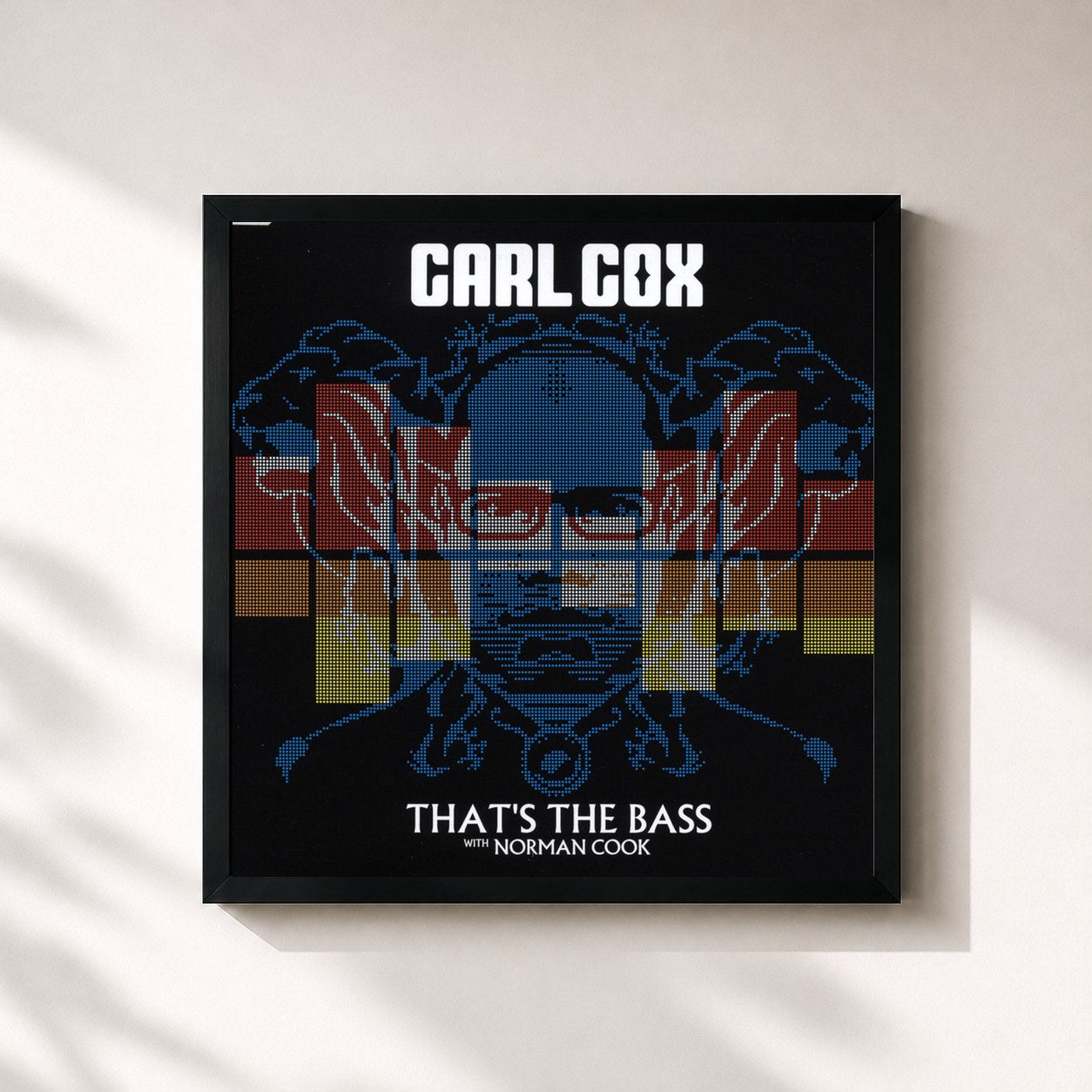 #noir Tableau carré de l'album That's The Bass de Carl Cox, cadre noir 32x32 cm