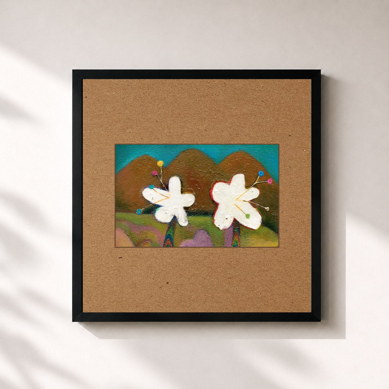 #noir Tableau carré de l'album FLOWERING de AKMU, cadre noir 32x32 cm