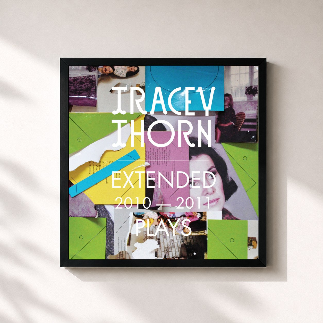 #noir Tableau carré de l'album Extended Plays 2010 - 2011 de Tracey Thorn, cadre noir 32x32 cm