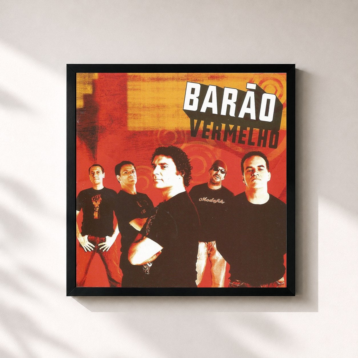 #noir Tableau carré de l'album Barão Vermelho de Barão Vermelho, cadre noir 32x32 cm