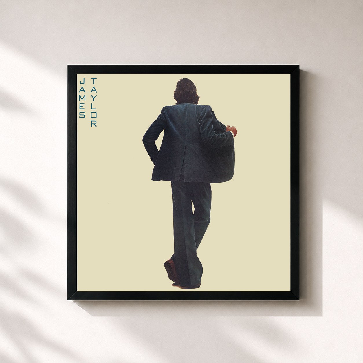 #noir Tableau carré de l'album The Warner Bros. Albums: 1970-1976 de James Taylor, cadre noir 32x32 cm