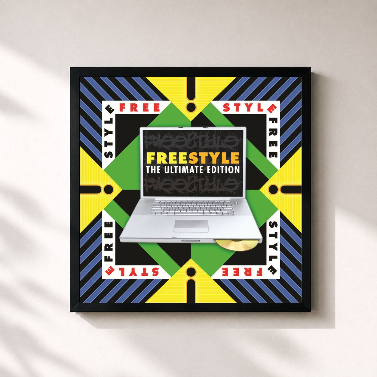 #noir Tableau carré de l'album Freestyle: The Ultimate Edition de Freestyle, cadre noir 32x32 cm