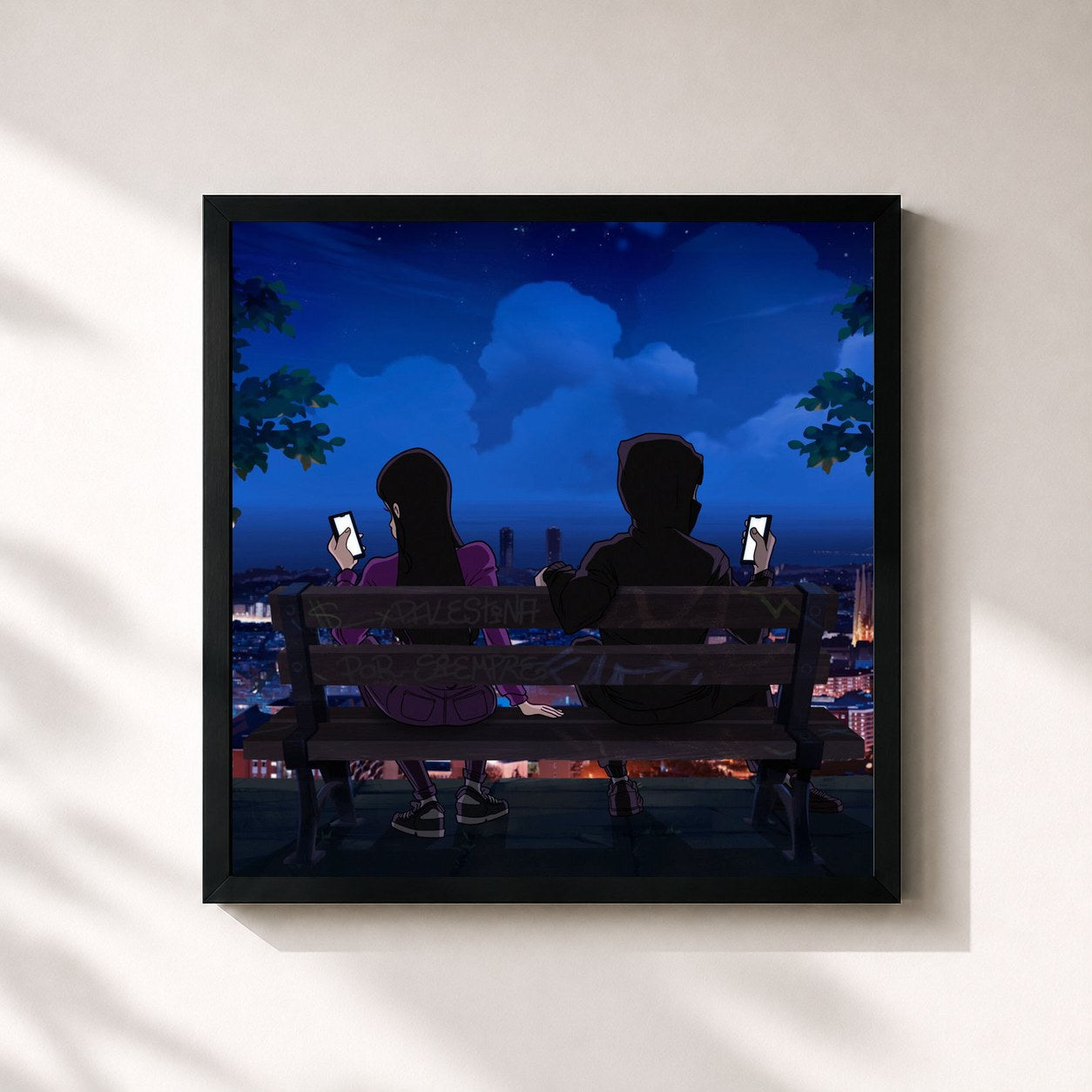 #noir Tableau carré de l'album LowFlyer (Deluxe Edition) de Beny Jr, cadre noir 32x32 cm