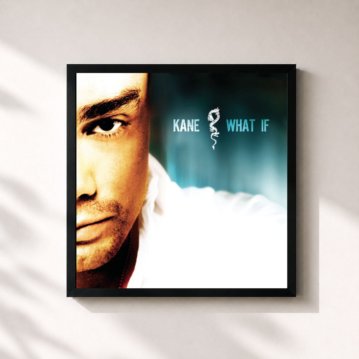 #noir Tableau carré de l'album What If de KANE, cadre noir 32x32 cm