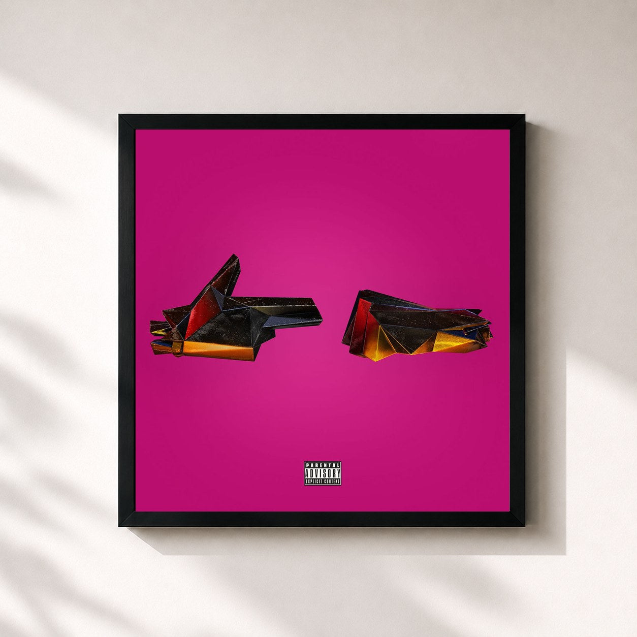 #noir Tableau carré de l'album RTJ4 de Run The Jewels, cadre noir 32x32 cm
