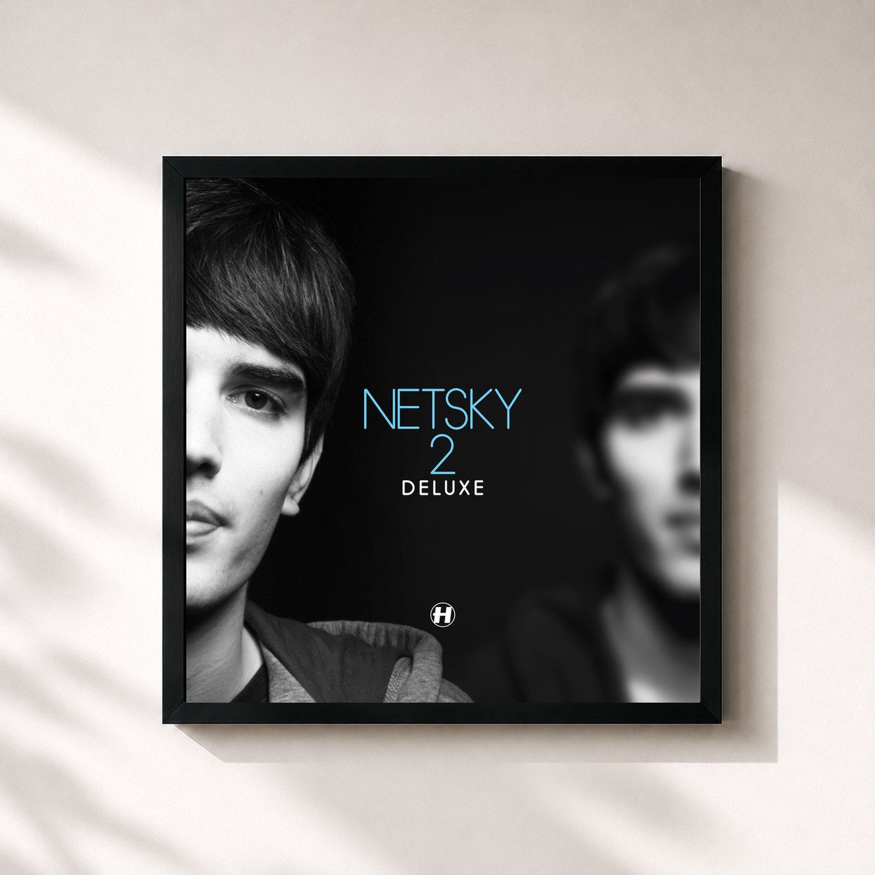 #noir Tableau carré de l'album 2 Deluxe de Netsky, cadre noir 32x32 cm
