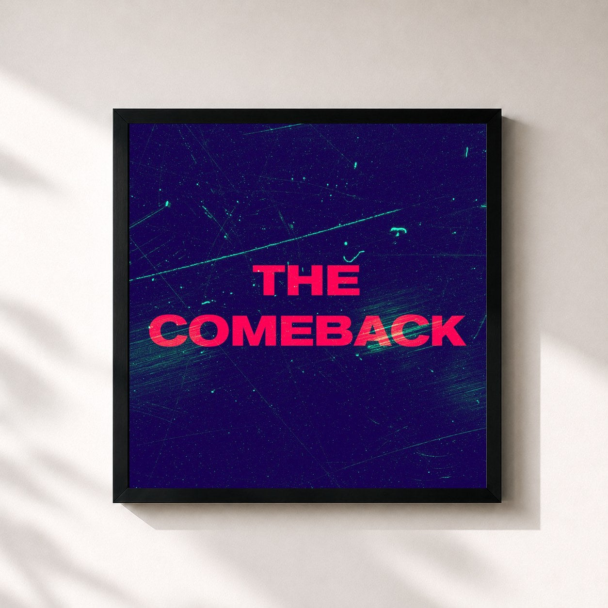 #noir Tableau carré de l'album THE COMEBACK de Luan Santana, cadre noir 32x32 cm