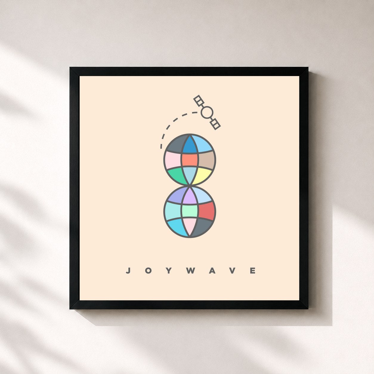 #noir Tableau carré de l'album 88888 (Mixtape) de Joywave, cadre noir 32x32 cm