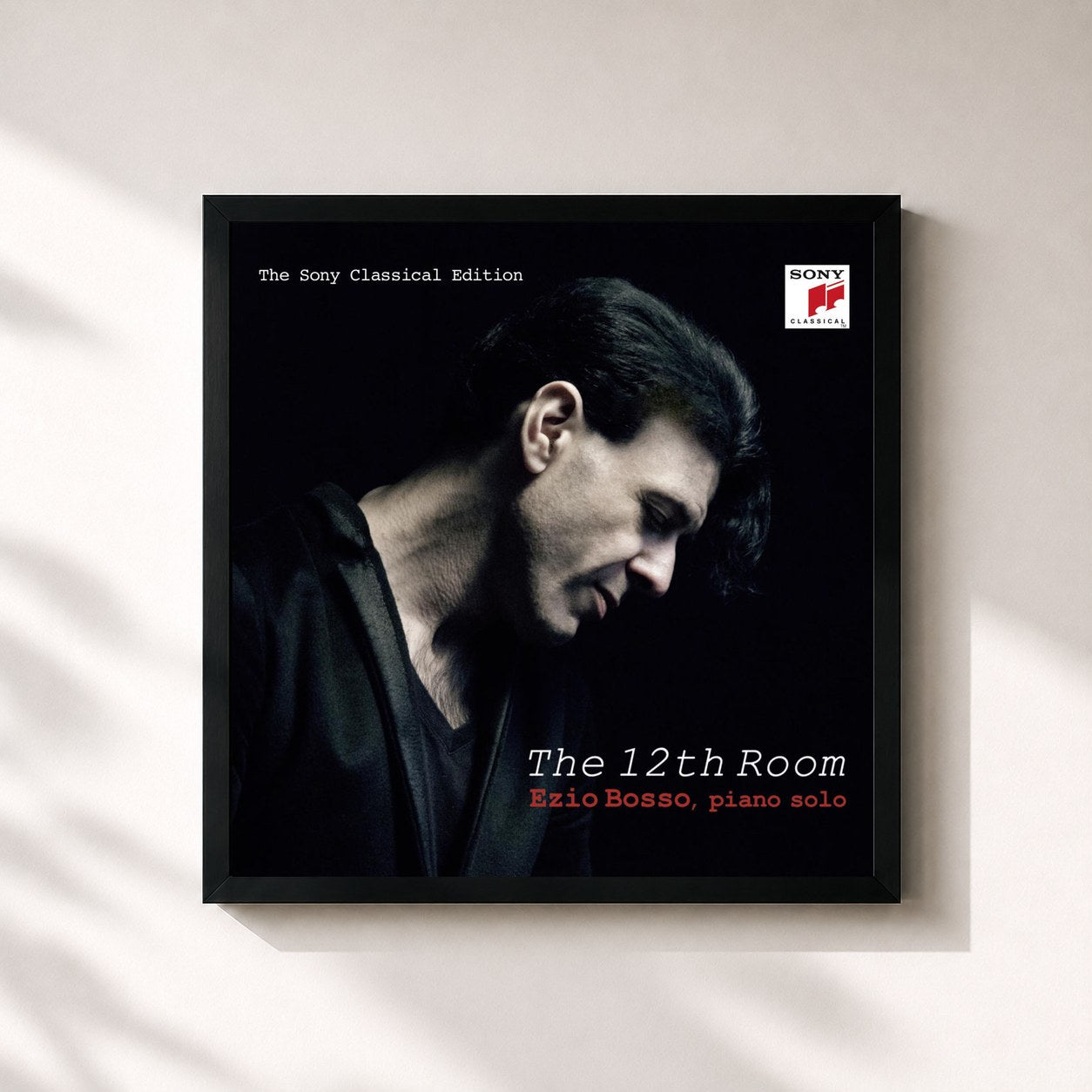 #noir Tableau carré de l'album The 12th Room de Ezio Bosso, cadre noir 32x32 cm
