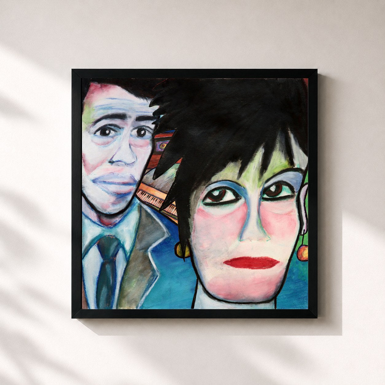 #noir Tableau carré de l'album Brel de Maurane, cadre noir 32x32 cm