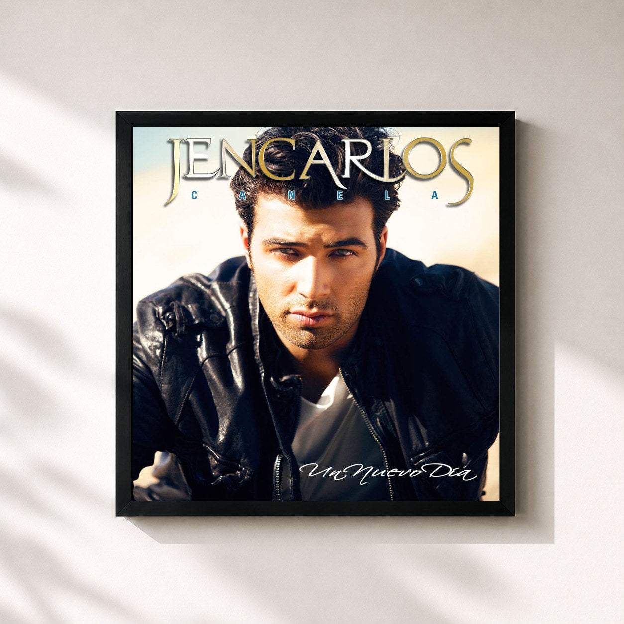 #noir Tableau carré de l'album Un Nuevo Día de Jencarlos, cadre noir 32x32 cm