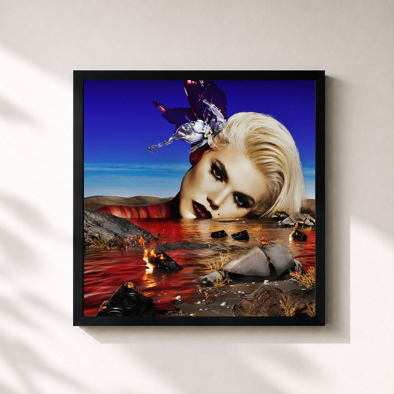 #noir Tableau carré de l'album Tara e Tal de DUDA BEAT, cadre noir 32x32 cm