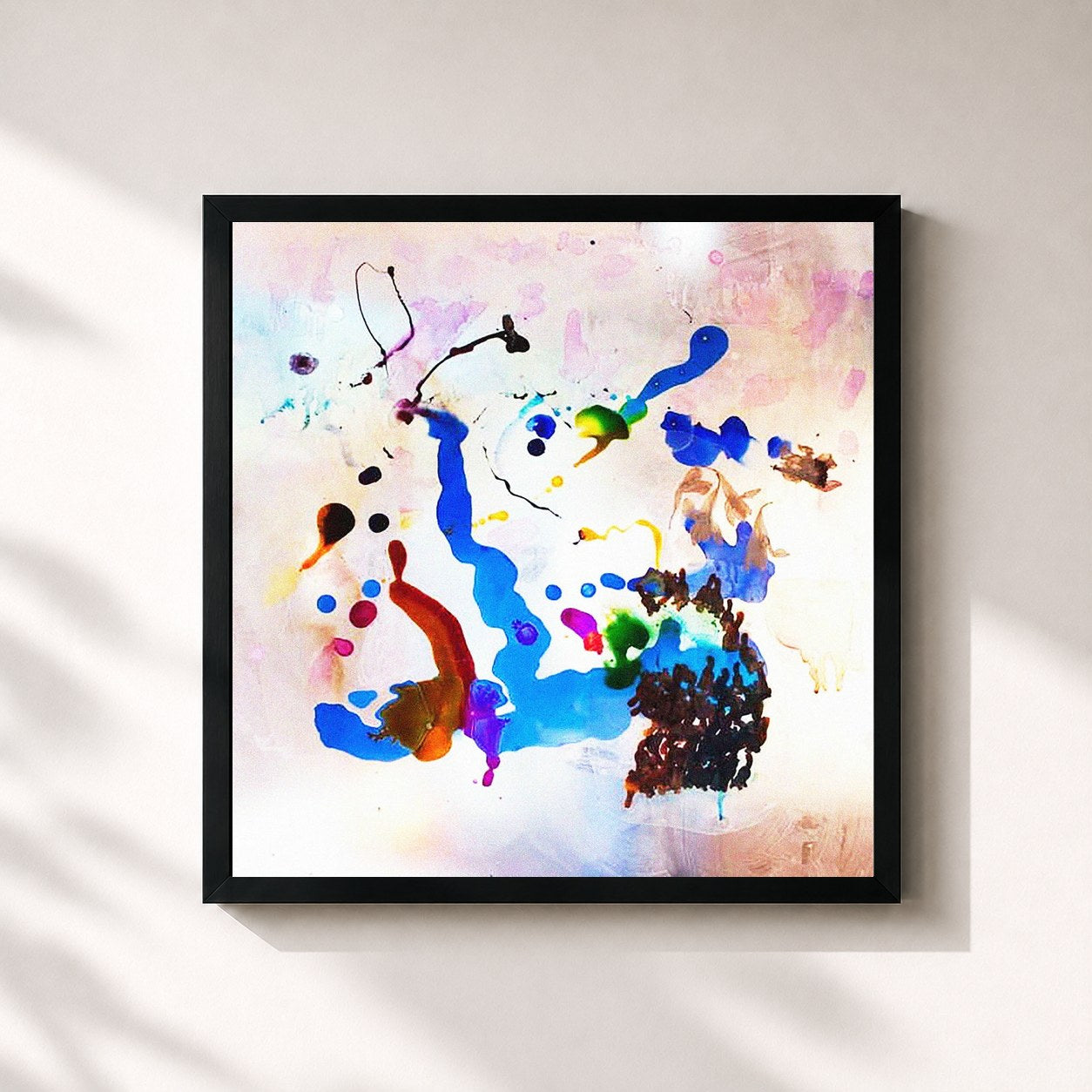 #noir Tableau carré de l'album Magic de Jamule, cadre noir 32x32 cm