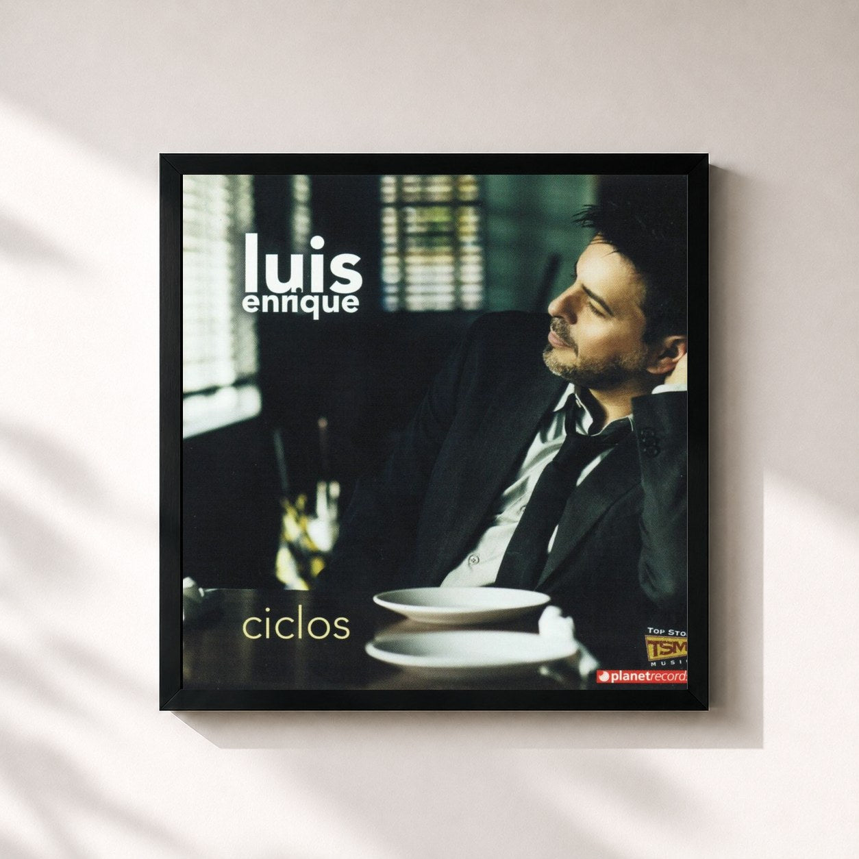 #noir Tableau carré de l'album Ciclos de Luis Enrique, cadre noir 32x32 cm
