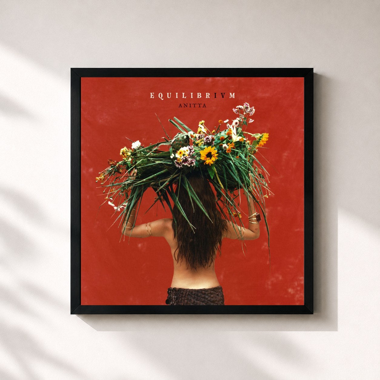 #noir Tableau carré de l'album EQUILIBRIVM de Anitta, cadre noir 32x32 cm