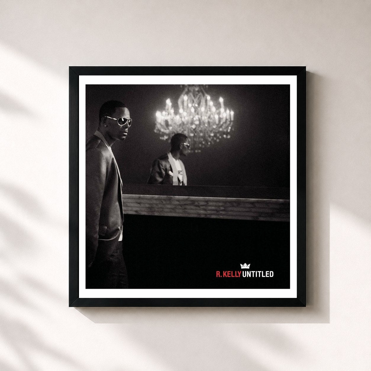 #noir Tableau carré de l'album Untitled de R. Kelly, cadre noir 32x32 cm