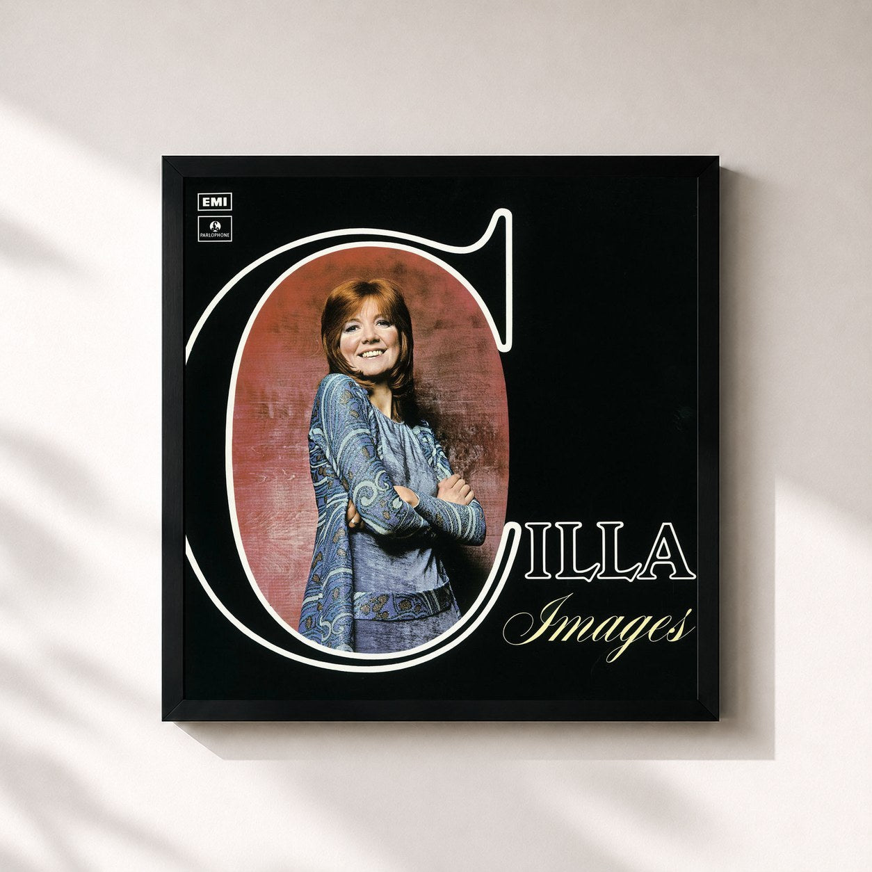 #noir Tableau carré de l'album Images de Cilla Black, cadre noir 32x32 cm
