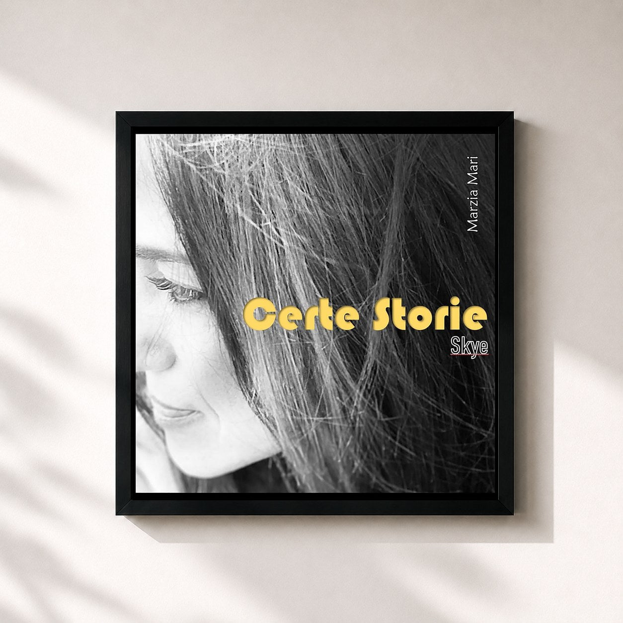 #noir Tableau carré de l'album Certe Storie de Skye, cadre noir 32x32 cm