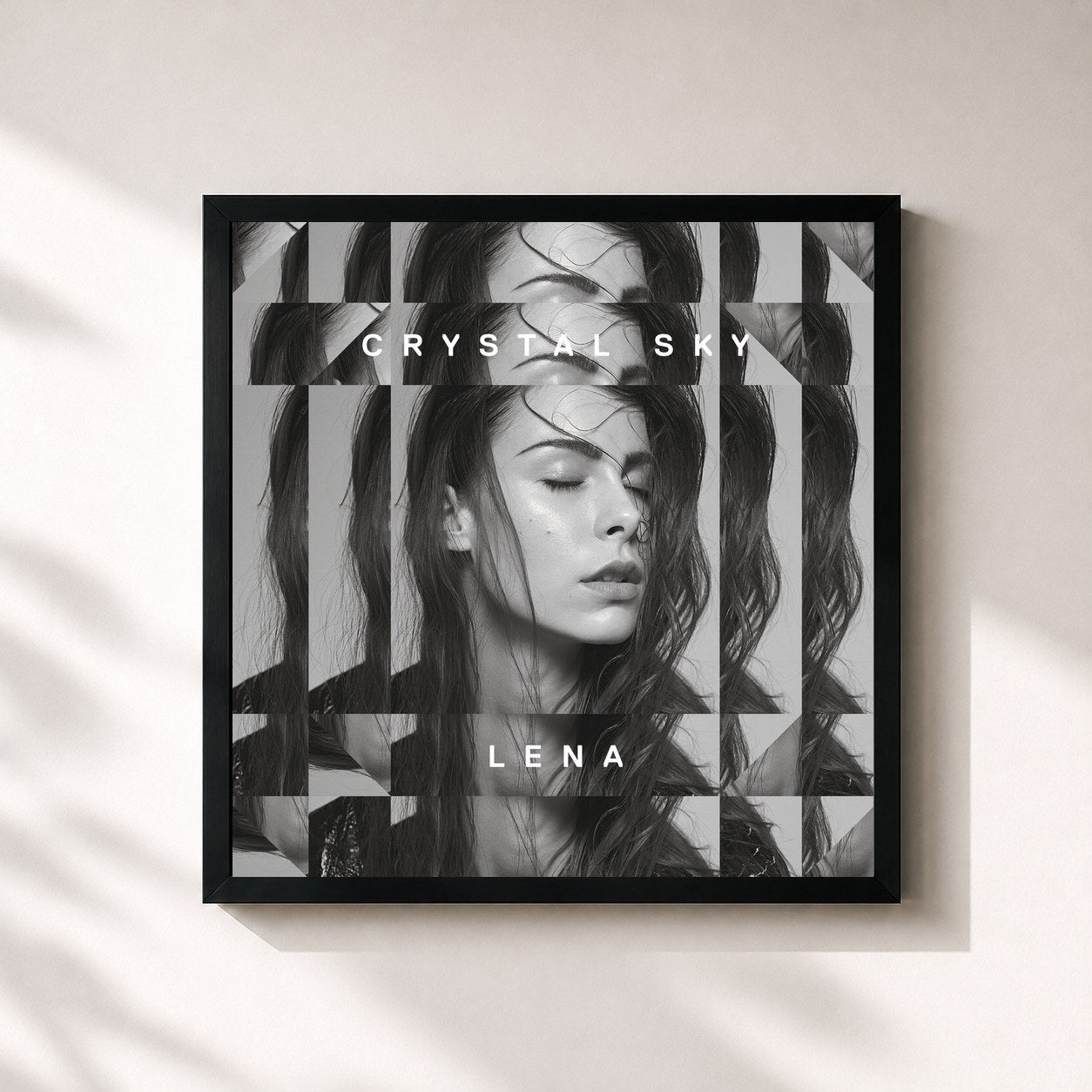 #noir Tableau carré de l'album Crystal Sky (New Version) de Lena, cadre noir 32x32 cm